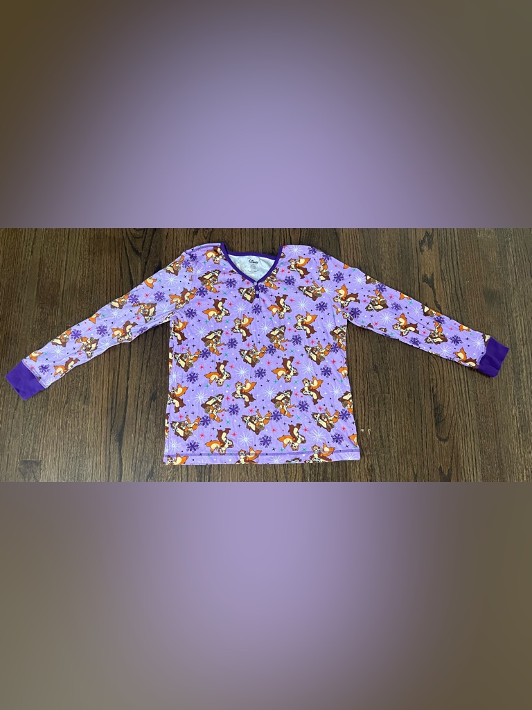 Disney Lavender Chip 'N' Dale Long Sleeve Pajama Top